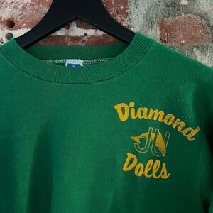 VTG Russel Jacksonville Univ Diamond Dolls Green Crewneck Sweatshirt XS 18x22